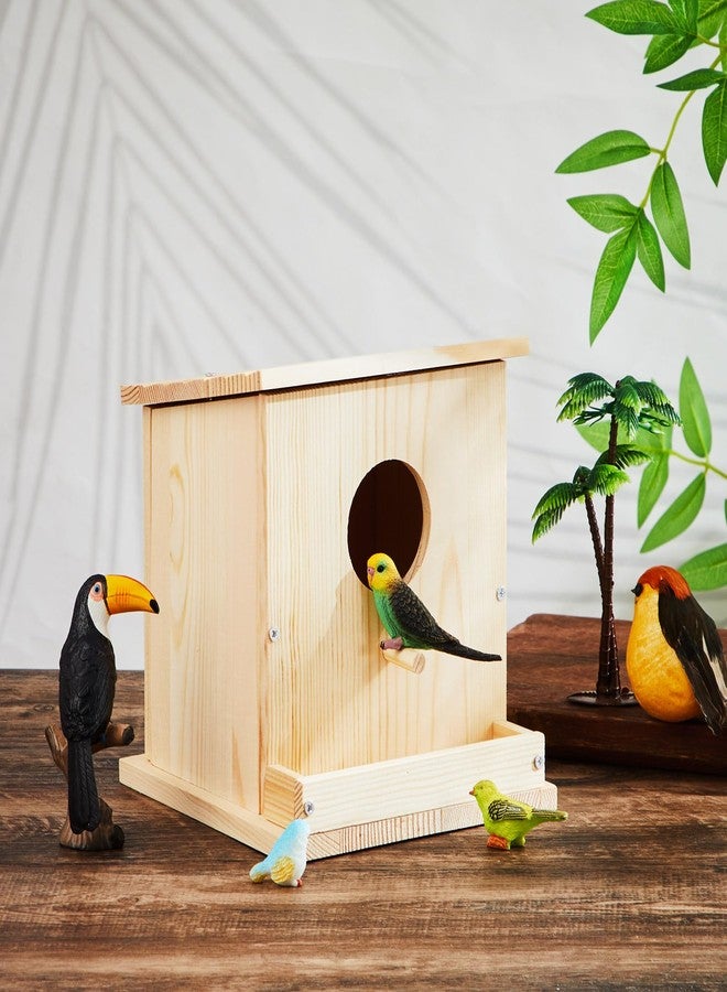 Liliful 4 Pack DIY Wooden Birdhouse Kit Outdoor Hanging DIY Birdhouse for Kids Unfinished Wooden Arts and Craft with Paints and Paintbrushes for Christmas Arts Crafts Gift - Image 5